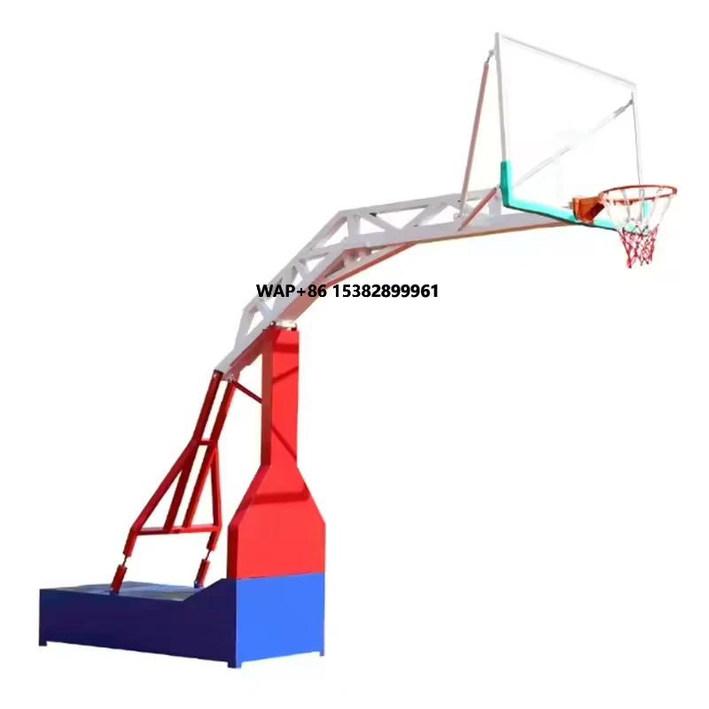 Basketball Hoop - 持ち運び可能な調節式バスケットボールフープ、強化ガラス製バックボード付き、屋内/屋外使用可能、簡単な高さ調整