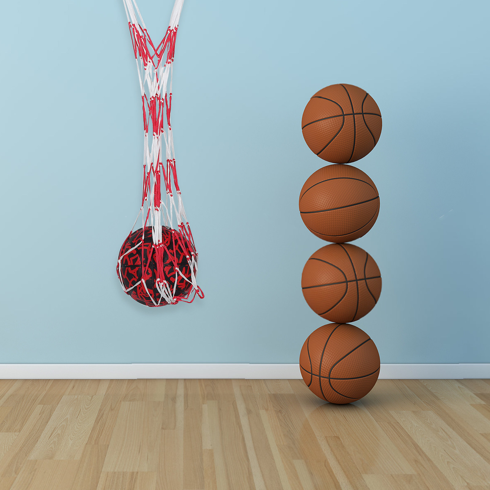 Gym Ball - メッシュ素材のスポーツボールバッグ。持ち運び可能なバスケットボール、サッカーボール、フットボール用の収納ケース。ジムや屋外での使用に最適。キャリーストラップ付き。