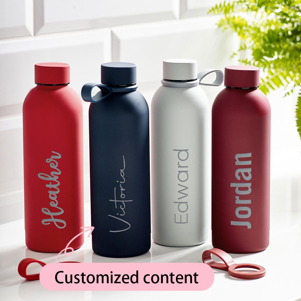 Sports Water Bottle Insulated - 名前刻印入りステンレス製ウォーターボトル、カスタム名入り断熱サーマルボトル、漏れ防止スポーツウォーターボトルギフト