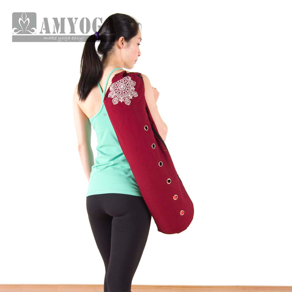 Yoga Mat - キャンバスヨガマットバッグ シングルショルダー ジムマットバッグ フィットネススポーツバックパック ヨガバッグ 6-8mmマット用