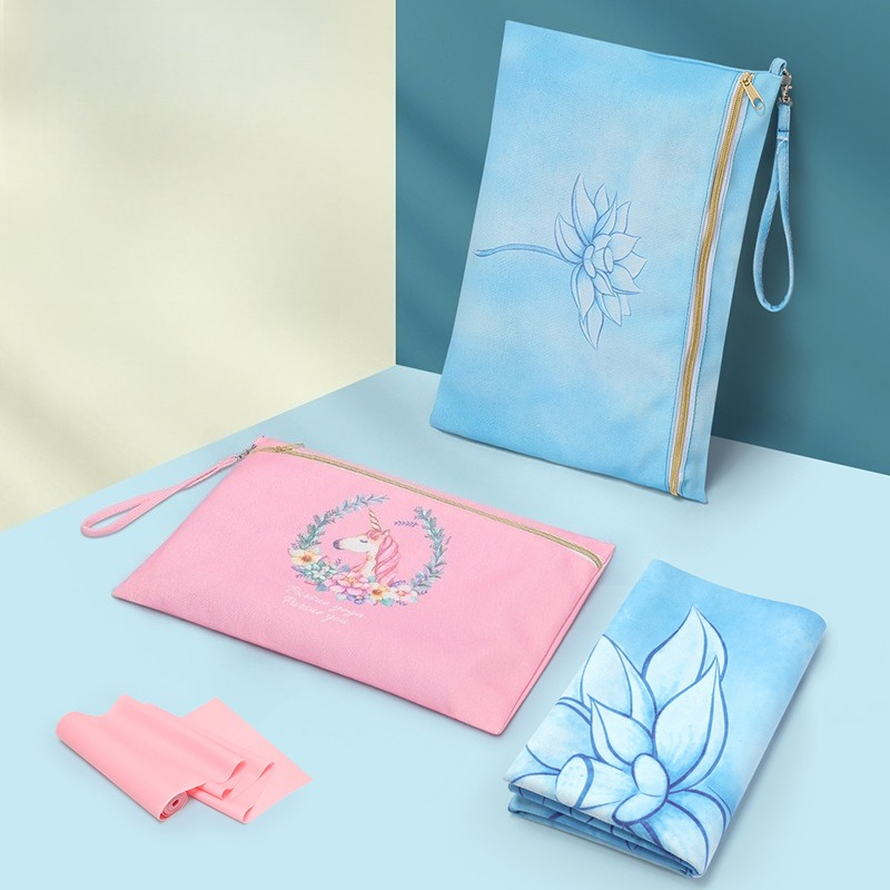 Yoga Mat - キャンバス製ポータブル折りたたみヨガマット収納バッグ ヨガタオル収納バッグ 小型ヨガバッグ