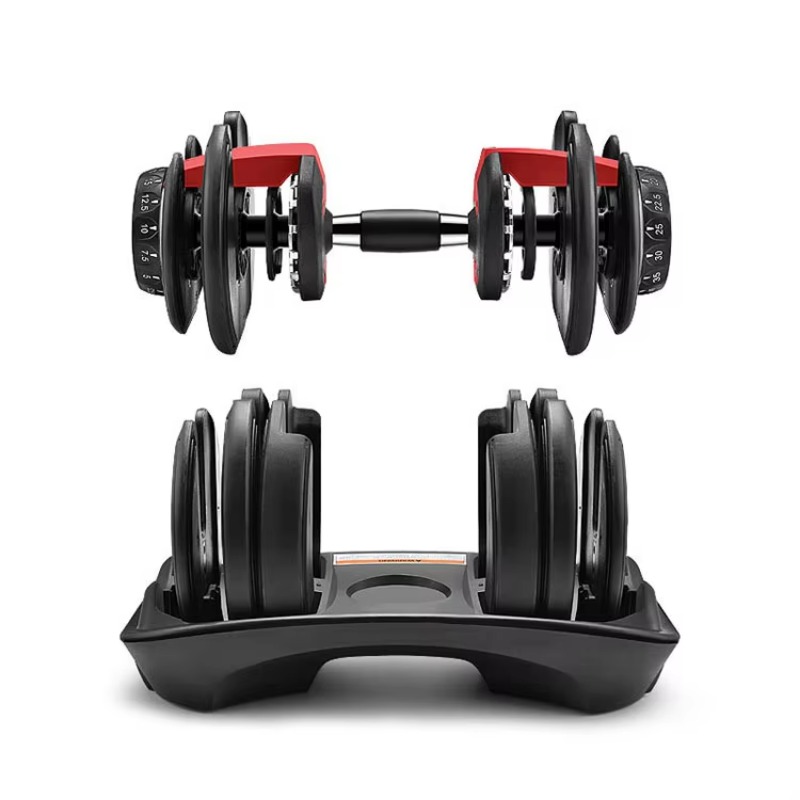 Dumbbell Set - フリーウェイトジムセット鋳鉄製調整可能ダンベルバーベル50kgエクササイズ筋力コアトレーニング器具