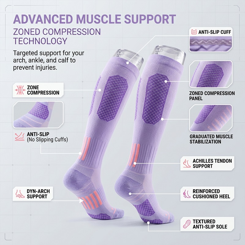 1/6 ペア女性の夏のフィットネスランニングロングソックス縄 - Jump Rope のレビューと価格