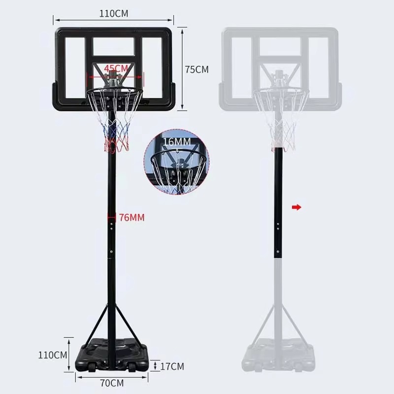 202インチ屋内外兼用バスケットボールフープポータブルスタン - Basketball Hoop のレビューと価格