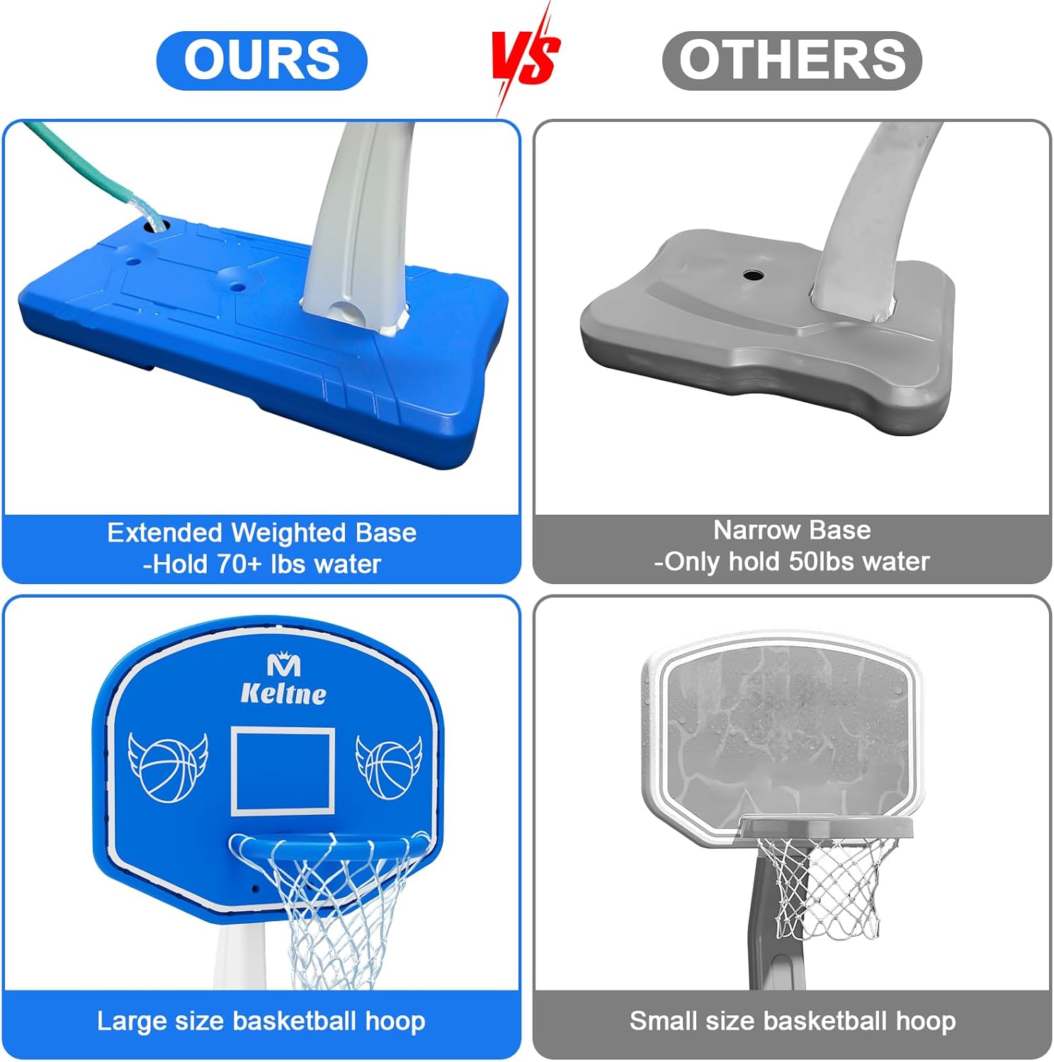 大型スイミングプールバスケットボールフープ、拡張された頑丈な - Basketball Hoop のレビューと価格