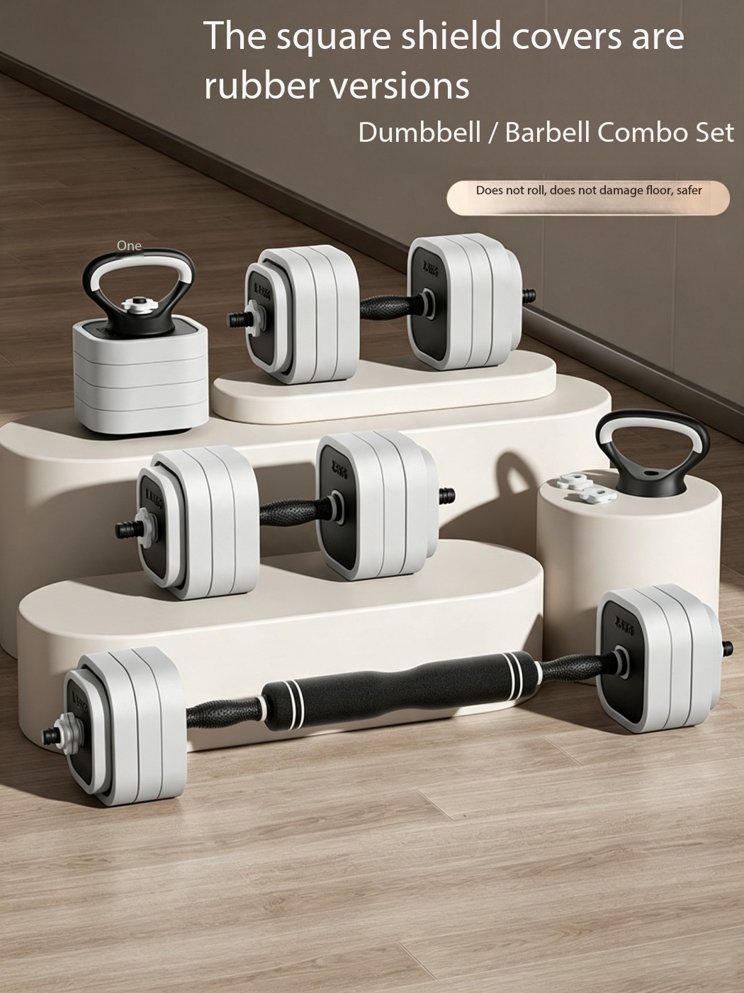 高さ調節可能な4-in-1ホームジム用フィットネス器具、滑り - Dumbbell Set のレビューと価格