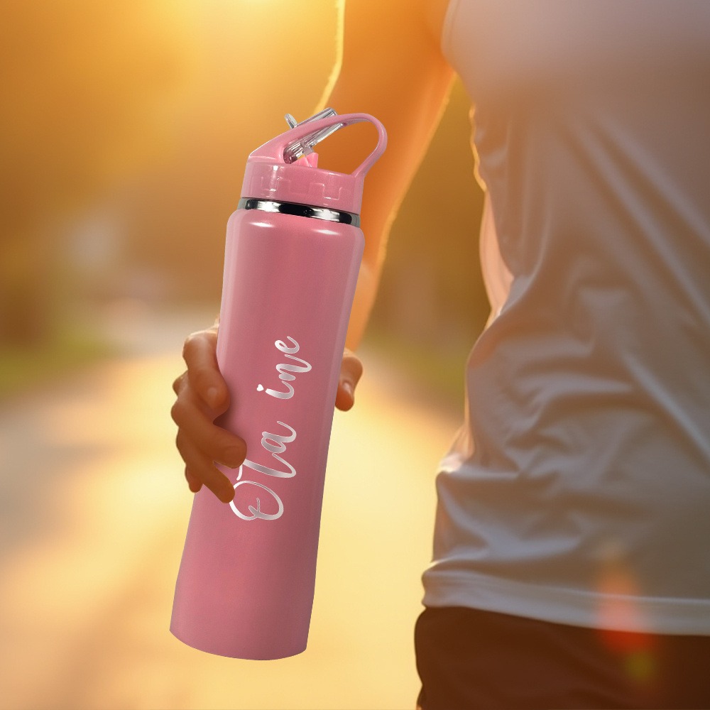 ストロー付きパーソナライズされた断熱ステンレススチールウォー - Sports Water Bottle Insulated のレビューと価格